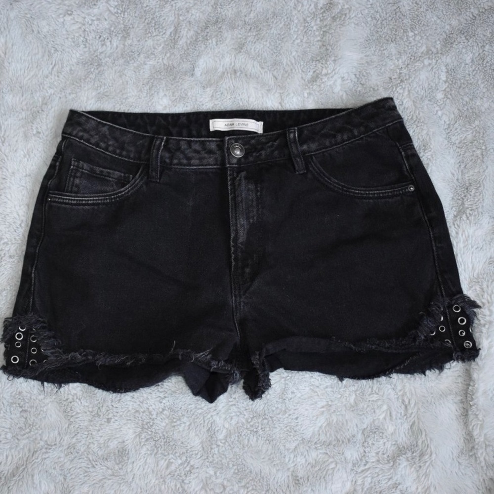 Black Denim Shorts By Adam Levine